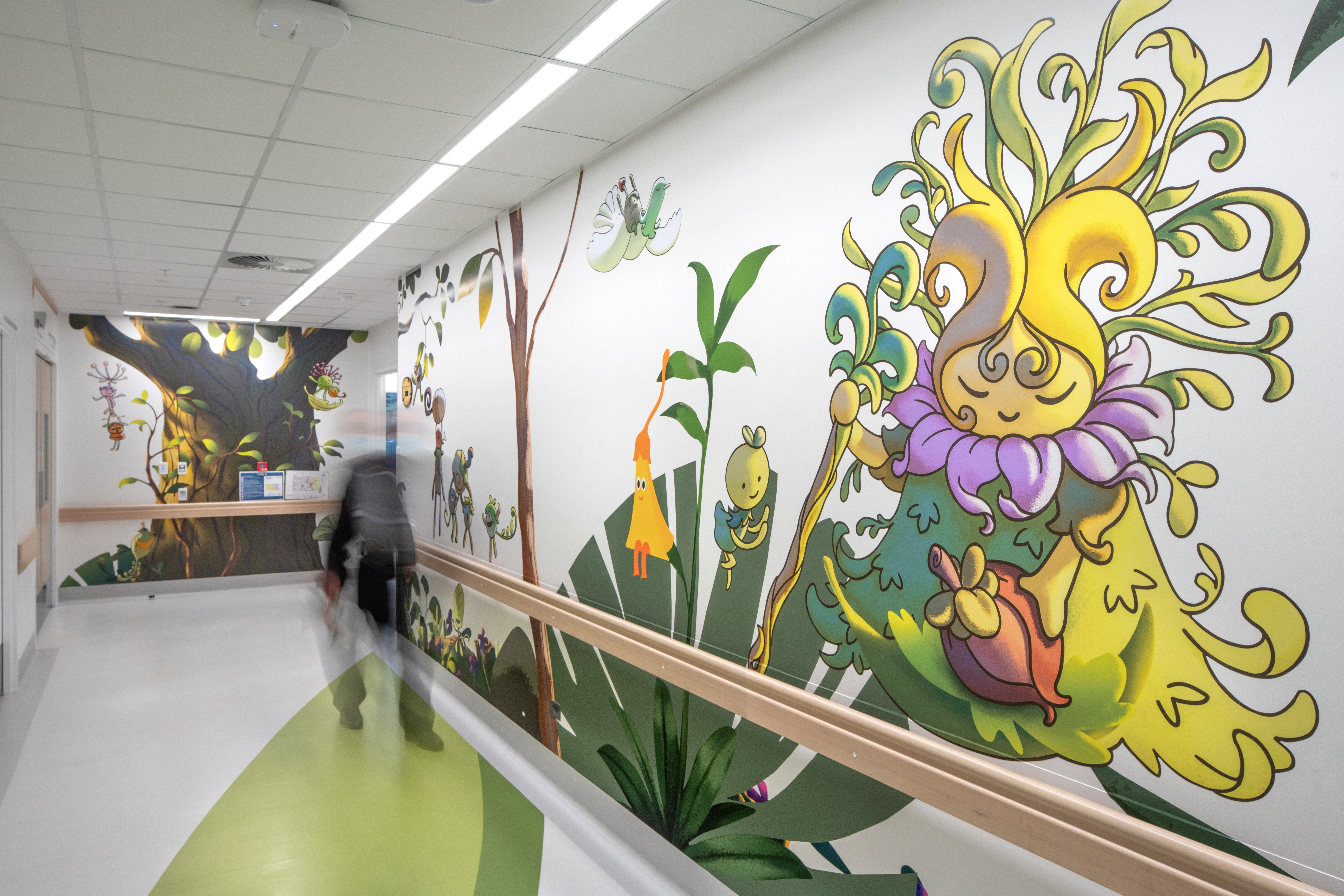 Weta mural in children's hospital