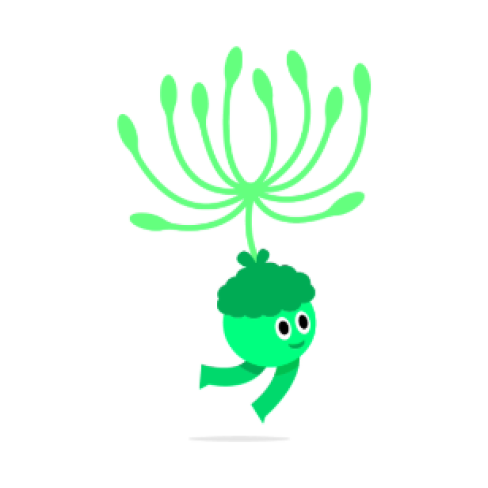 Heli, character that looks like a dandelion seed.