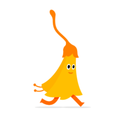 Kowhai character, inspired by the kowhai flower.